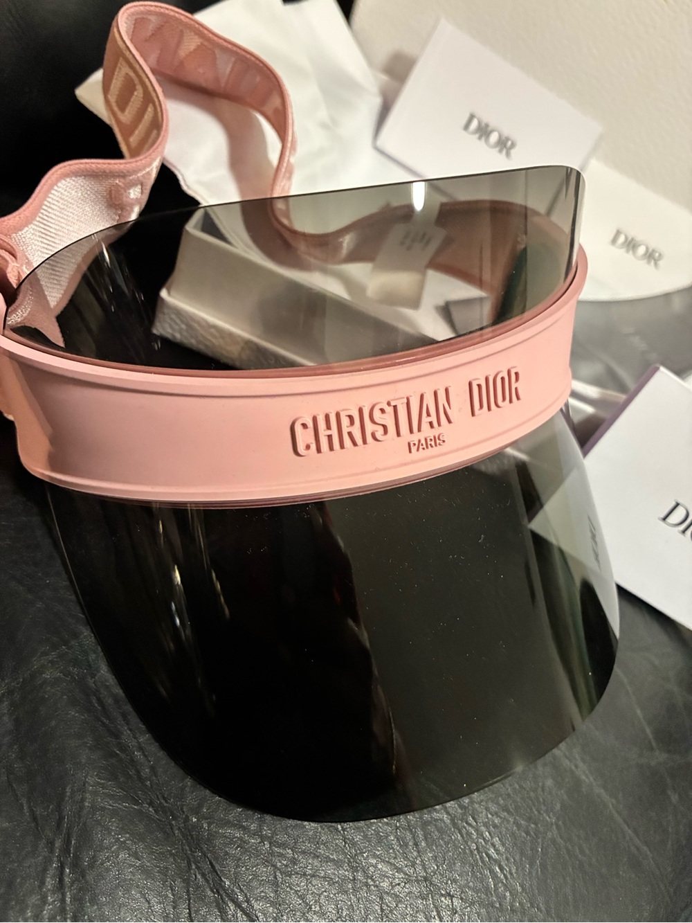 Dior Pink Shield Visor with Dark Tinted Lens AUTHENTIC made in Italy sunglasses